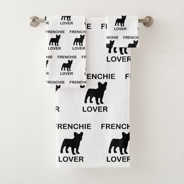 frenchie lover bath towel set (Insitu)