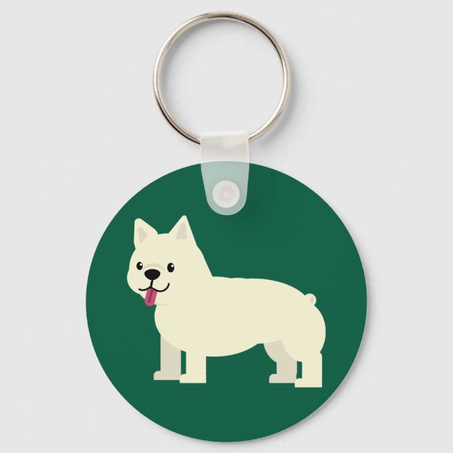 Frenchie Lover Green Keychain (Front)