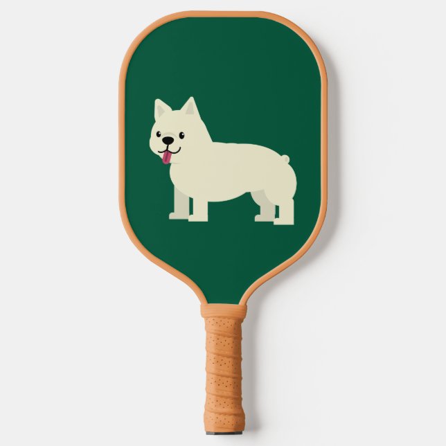 Frenchie Lover Green Pickleball Paddle (Front)