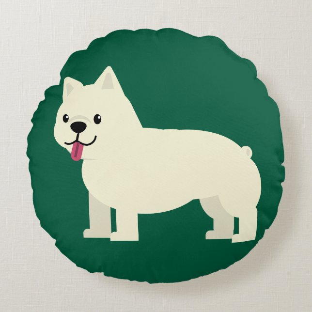 Frenchie Lover Green Round Pillow (Front)