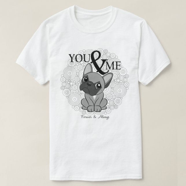 Frenchie Lovers BW T-Shirt (Design Front)