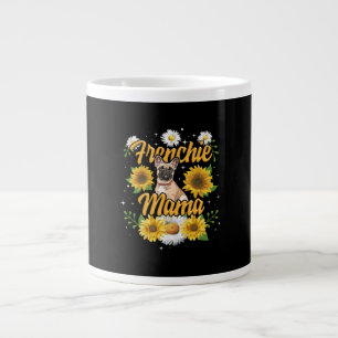 Frenchie Mama French Bulldog Dog Sunflower Large Coffee Mug