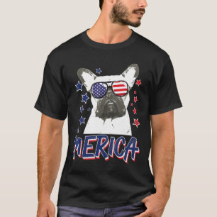 Frenchie Merica French Bulldogs Dog Usa T-Shirt