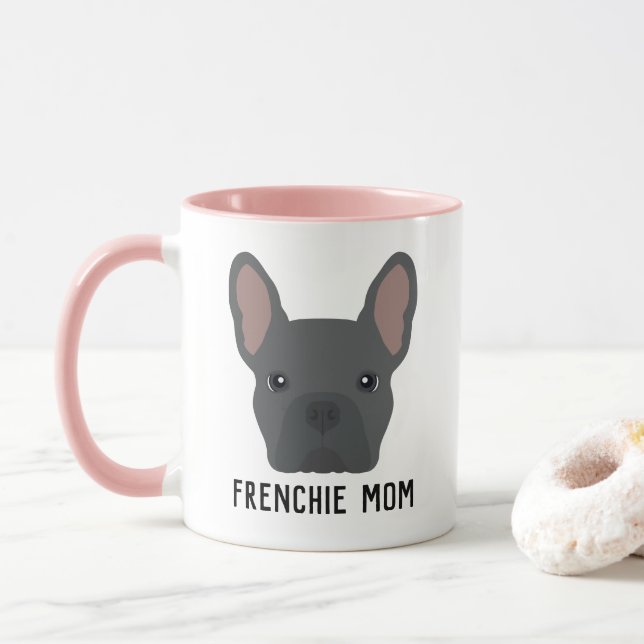 Frenchie Mom Blue French Bulldog Mug (With Donut)