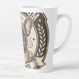 Frenchie Mom Coffee Powered Vintage Design Latte Mug