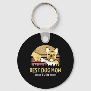 Frenchie Mom Ever Vintage French Bulldog Puppy Lov Keychain