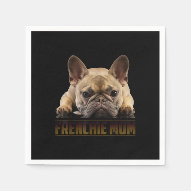 frenchie mom | french bulldog mom gift napkin (Front)