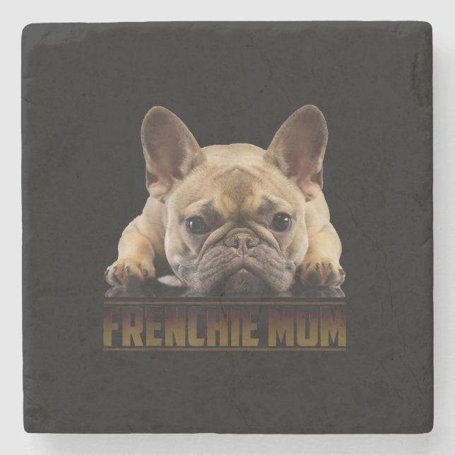 frenchie mom | french bulldog mom gift stone coaster (Front)
