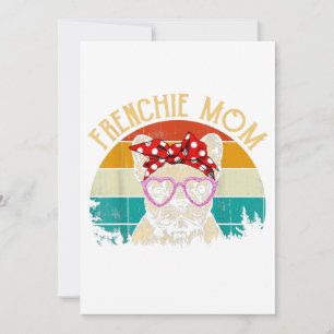 Frenchie Mom Lover Gift Vintage Retro Style Announcement