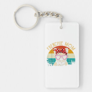 Frenchie Mom Lover Gift Vintage Retro Style Keychain