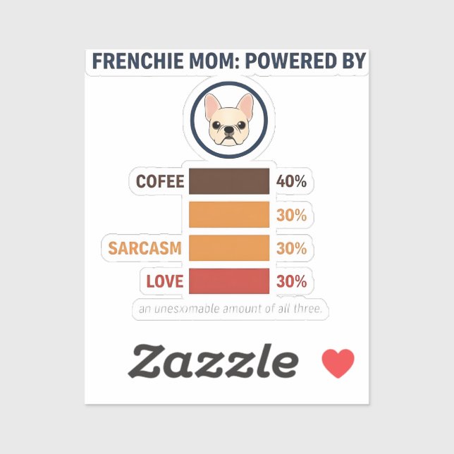 Frenchie Mom Powered By Coffee Love Sarcasm (Sheet)
