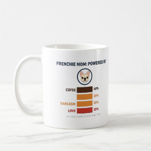 Frenchie Mom Powered By Coffee Love Sarcasm Mug
