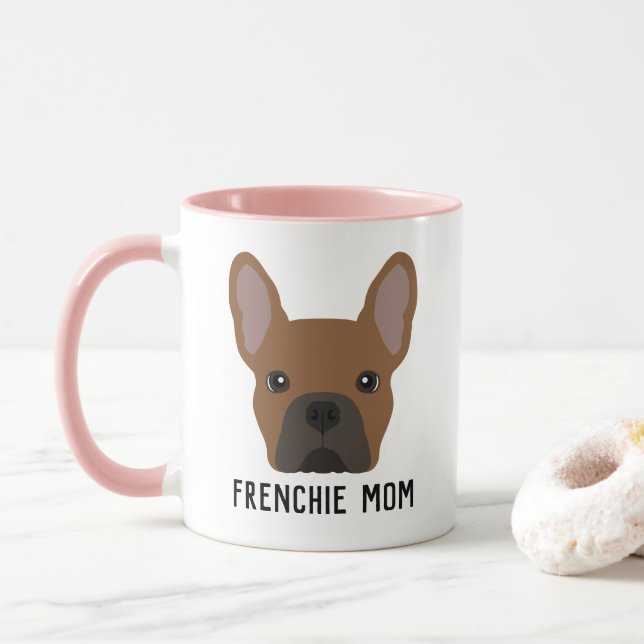 Frenchie Mom Red Fawn French Bulldog Mug (With Donut)