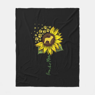 Frenchie Mom Sunflower French Bulldog Lover Gift Fleece Blanket