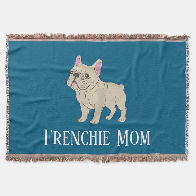 Frenchie Mom Throw Pillow (Front)