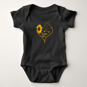 Frenchie Mom With Sunflower Cute Frenchie Lovers Baby Bodysuit