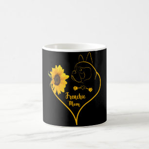 Frenchie Mom With Sunflower Cute Frenchie Lovers  Coffee Mug