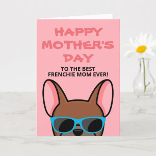 Frenchie Mother's Day Red Fawn French Bulldog Card