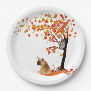 Frenchie My Spirit Animals Owl Frenchie Lovers Paper Plate