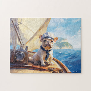 Frenchie on on a yacht jigsaw puzzle