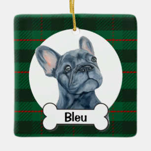 Frenchie Ornament, French Bulldog Ceramic Ornament