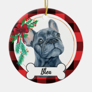 Frenchie Ornament, French Bulldog  Ceramic Ornament