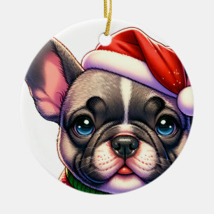 Frenchie pet dog ceramic ornament