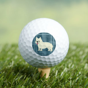 Frenchie Plaid Blue Golf Balls