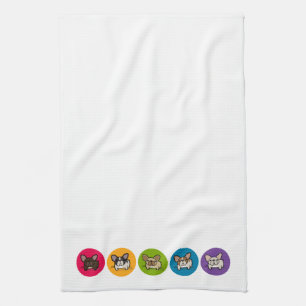 Frenchie Rainbow Kitchen Towel