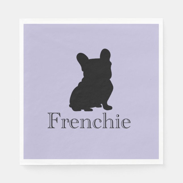 Frenchie silhouette napkin (Front)