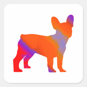 Frenchie square sticker