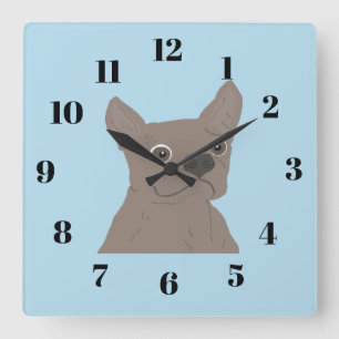 Frenchie, Square Wall Clock
