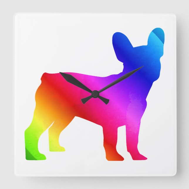 Frenchie    square wall clock (Front)