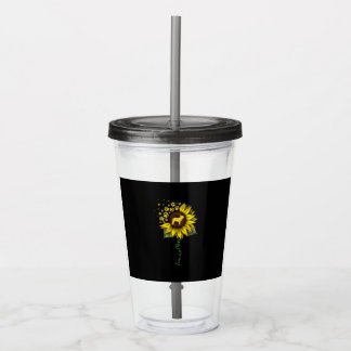 Frenchie Sunflower Mom French Bulldog Lover Gift Acrylic Tumbler