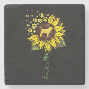 Frenchie Sunflower Mom French Bulldog Lover Gift Stone Coaster
