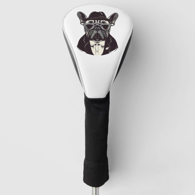 Frenchie The Gangster Golf Head Cover (Front)