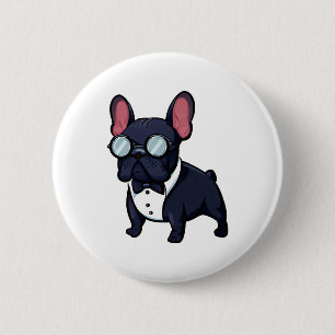 Frenchie The Gentlemen  2 Inch Round Button