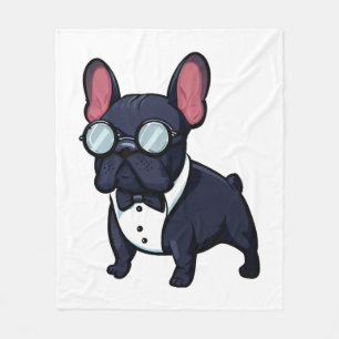 Frenchie The Gentlemen  Fleece Blanket