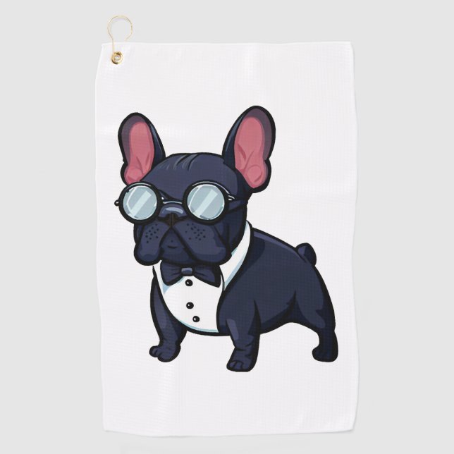 Frenchie The Gentlemen  Golf Towel (Front)