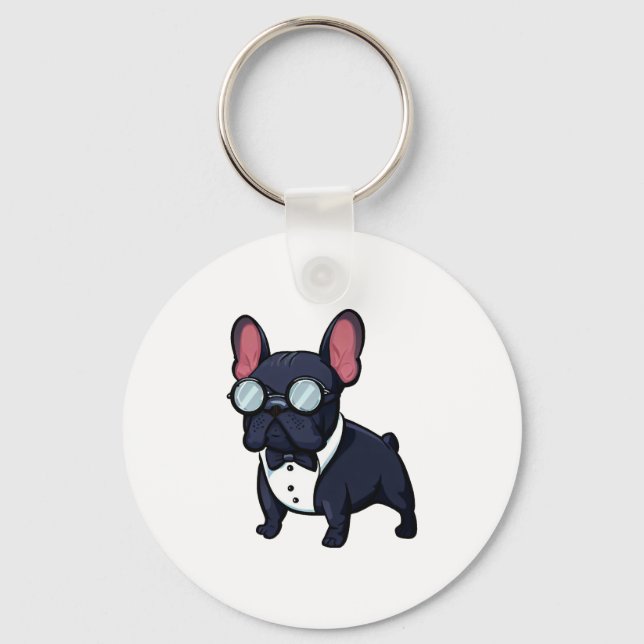 Frenchie The Gentlemen  Keychain (Front)