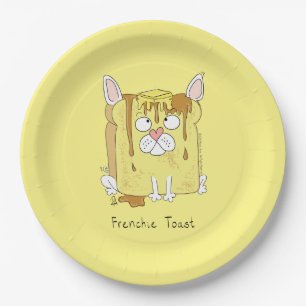 Frenchie Toast French Bulldog Funny Paper Plate