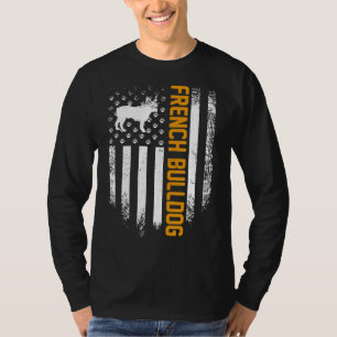Frenchie Vintage Usa French Bulldog American Flag T-Shirt
