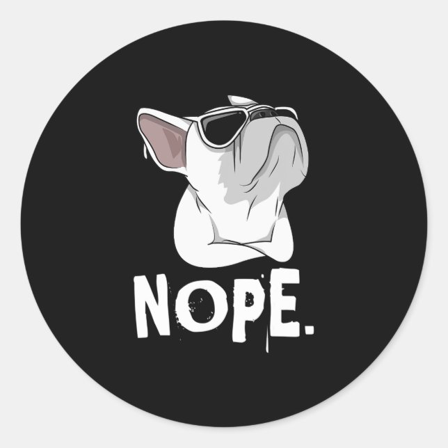 Frenchie White French Bulldog  Classic Round Sticker (Front)