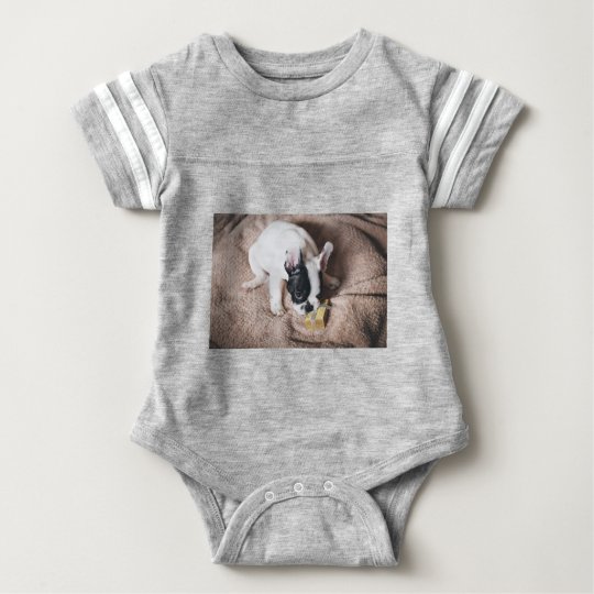 Frenchie With a Gift Baby Bodysuit