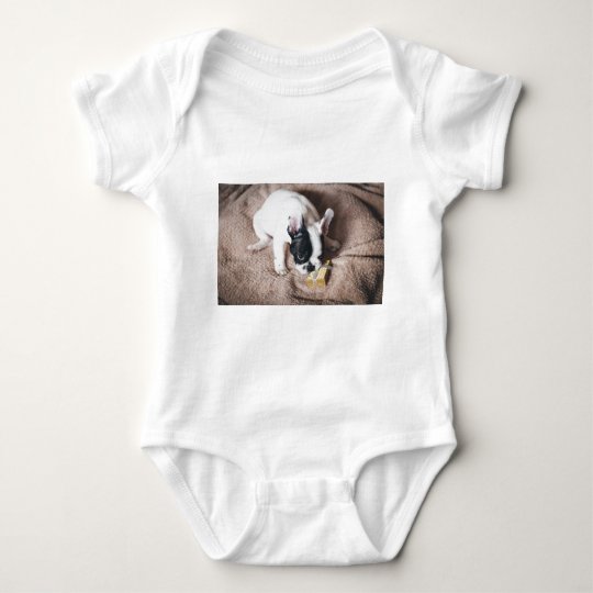 Frenchie With a Gift Baby Bodysuit