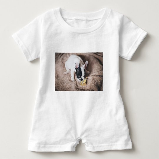 Frenchie With a Gift Baby Romper
