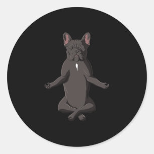 Frenchie Yoga Dog French Bulldog Classic Round Sticker