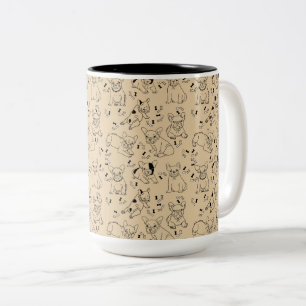 Frenchies and Bones Two-Tone Coffee Mug