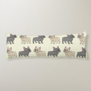 Frenchies, Beige Body Pillow