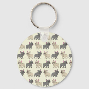 Frenchies, Beige Keychain